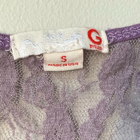 Guess Los Angeles Purple Lace Graphic Tank Top – Size Small - Picture 4 of 9